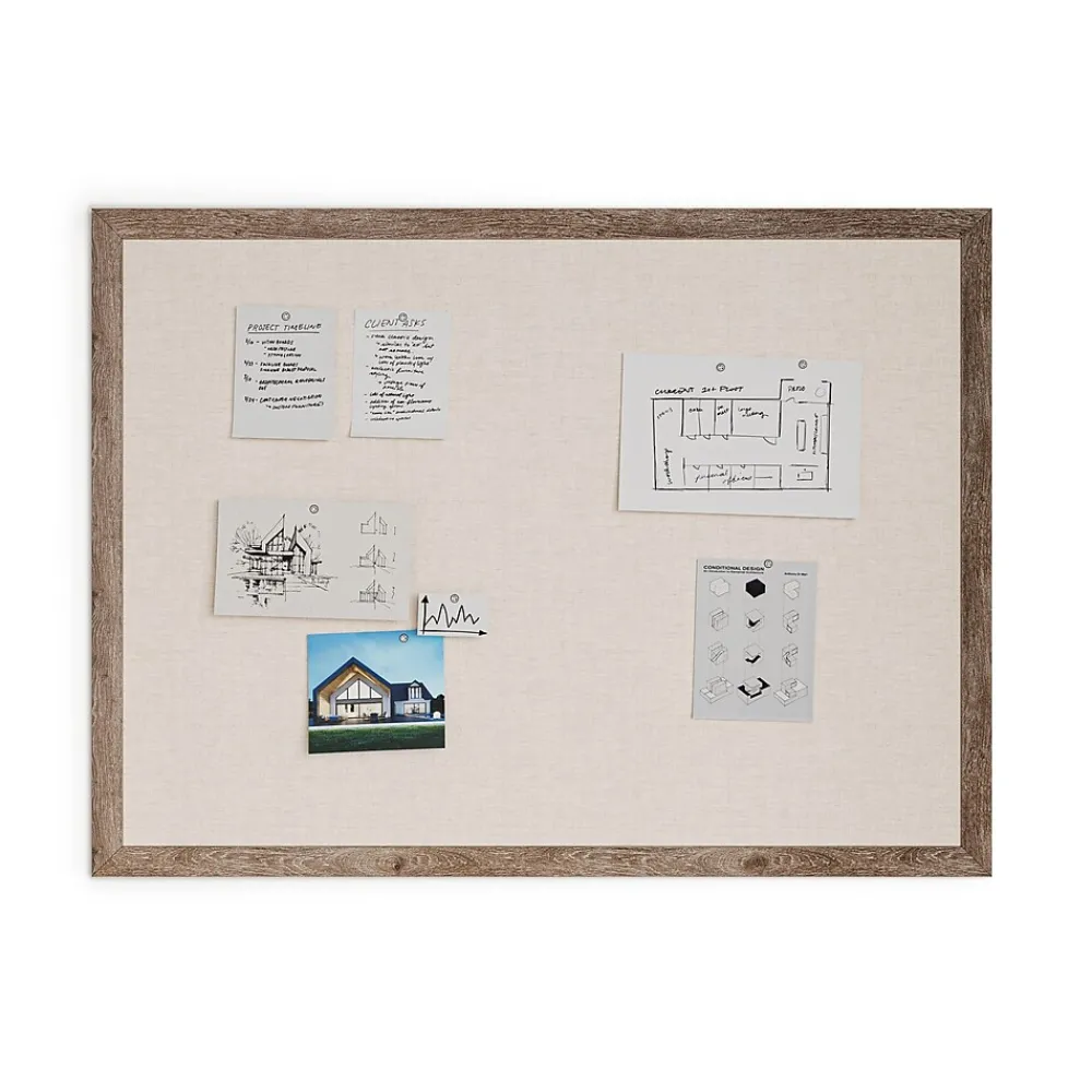Bulletin*U Brands Linen Bulletin Board, Wood Frame, 4' x 3' (4894U00-01)