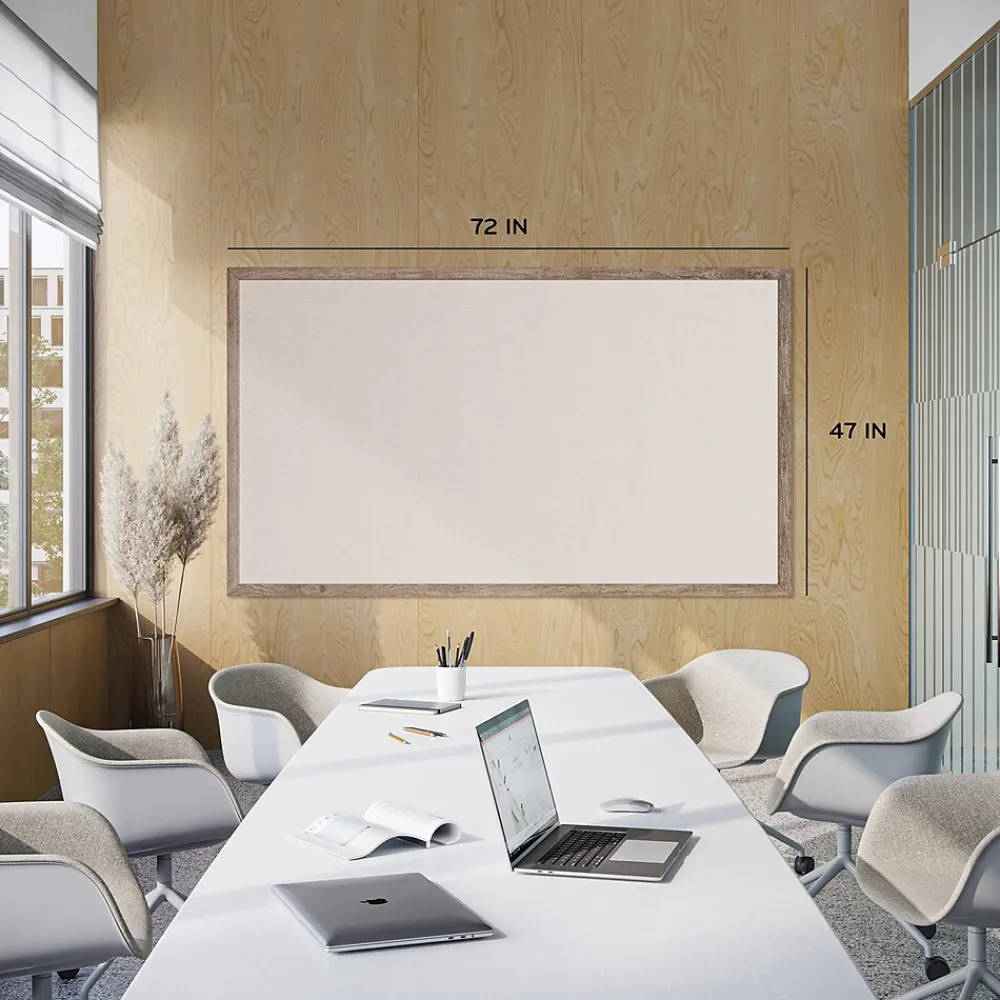 Bulletin*U Brands Linen Bulletin Board, Wood Frame, 6' x 4' (4897U00-01)