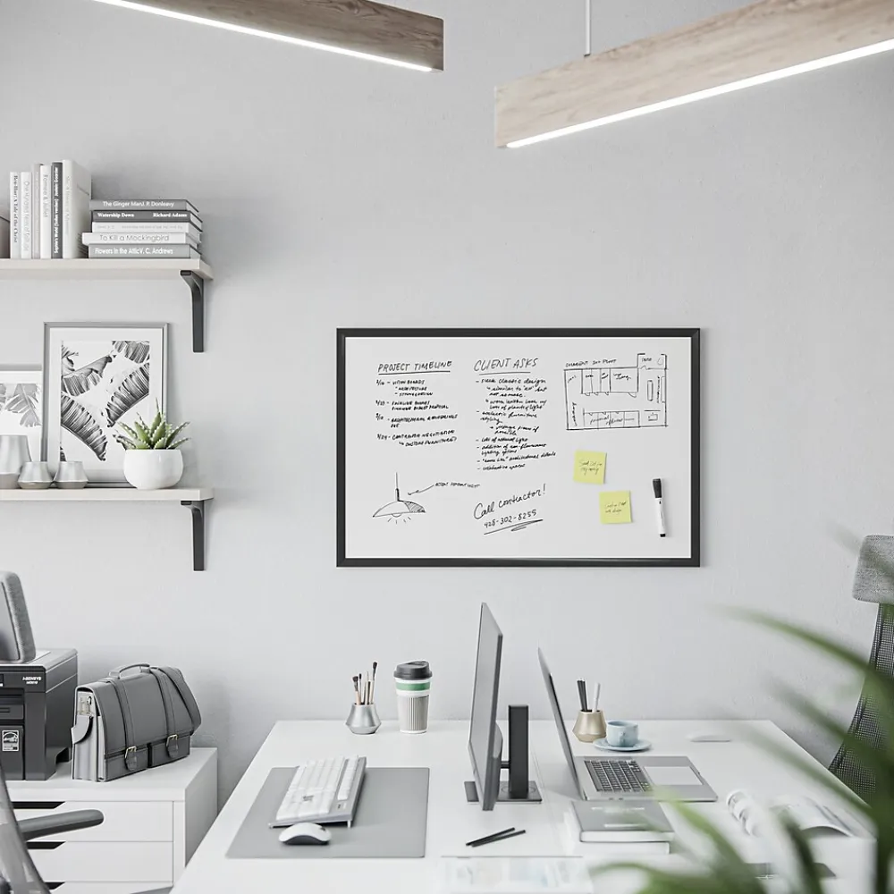 Dry Erase*U Brands Steel Dry-Erase Whiteboard, Wood Frame, 2' x 3' (311U00-01)