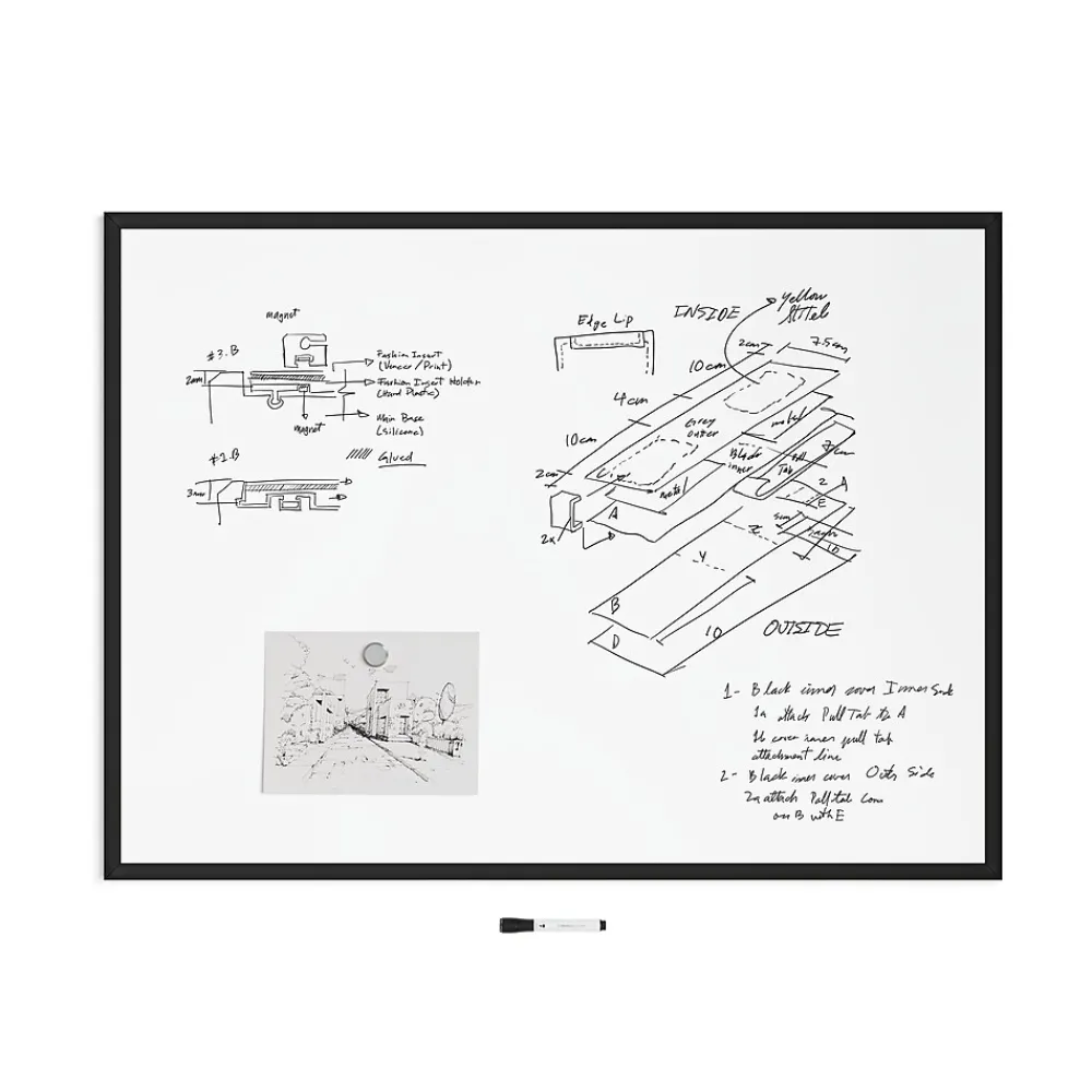 Dry Erase*U Brands Steel Dry-Erase Whiteboard, Fiberboard Frame, 4' x 3' (2893U00-01)