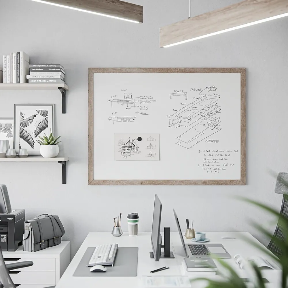 Dry Erase*U Brands Steel Dry-Erase Whiteboard, MDF Frame, 3' x 4' (4893U00-01)