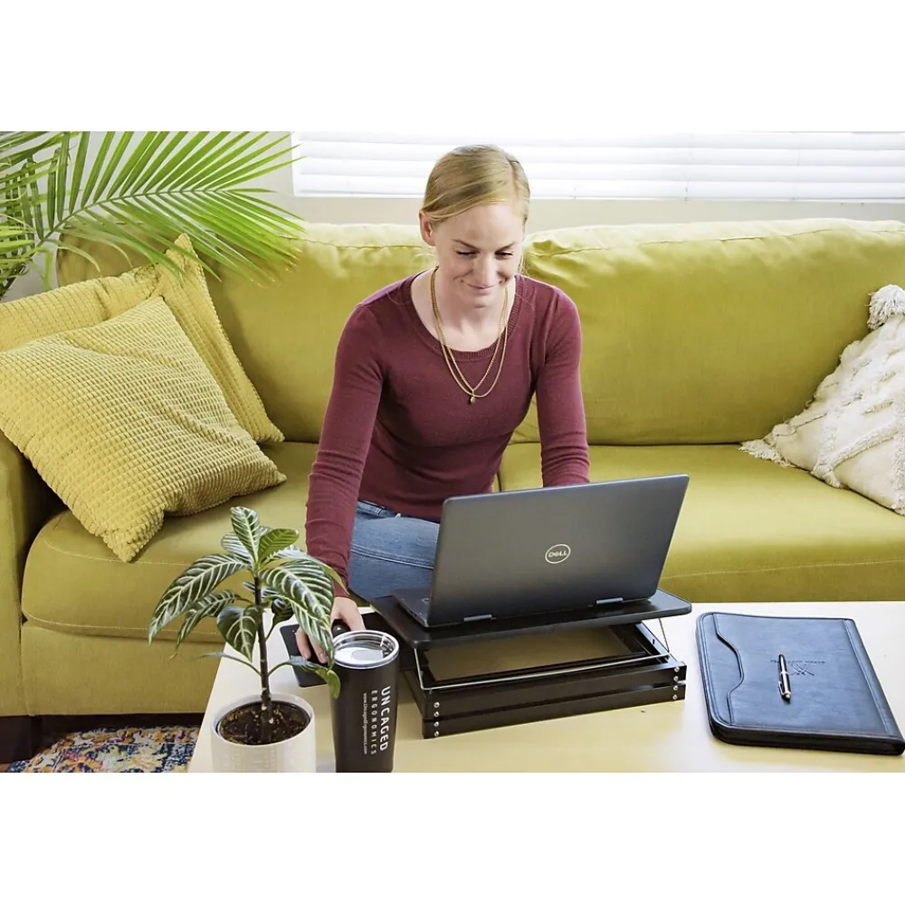 CD4 16.25" x 12.25" Metal Laptop Stand, Black (CD4-b)<Uncaged Ergonomics Outlet
