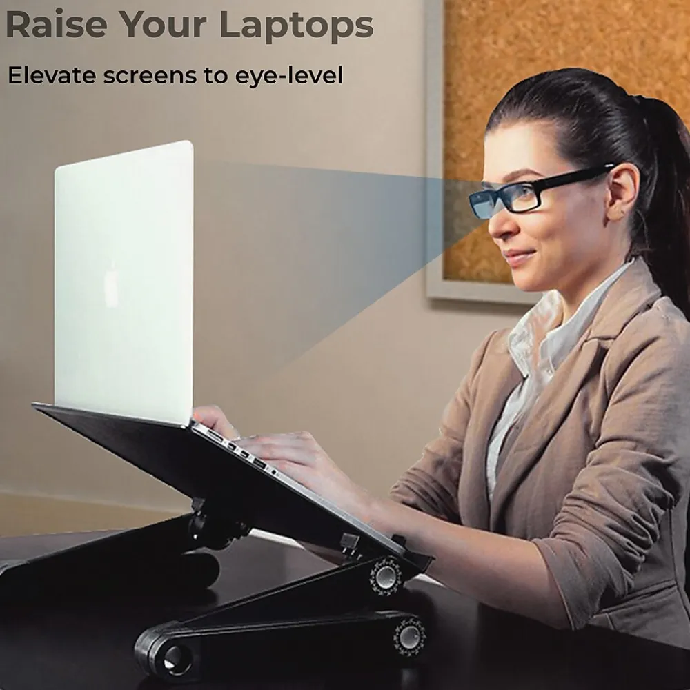 WorkEZ Cooling Laptop Lap Desk, Executive Black (WEEB)<Uncaged Ergonomics Clearance