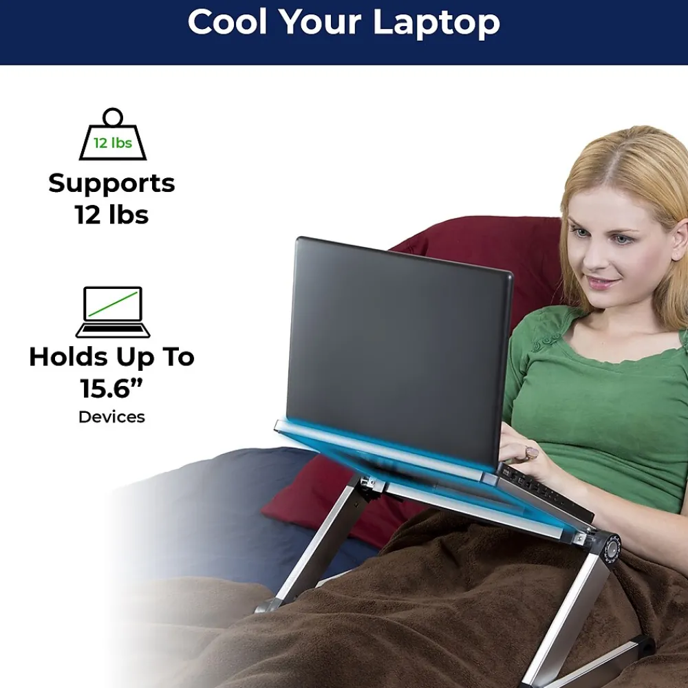 WorkEZ Ergonomic Laptop Cooling Stand, Light Silver (WELS)<Uncaged Ergonomics Discount