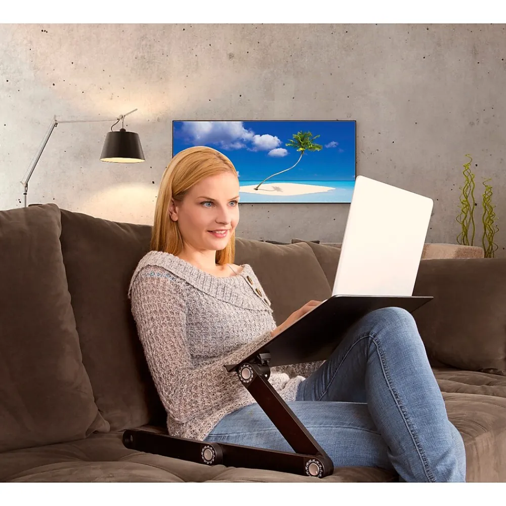 Uncaged Ergonomics Best 16.5" x 11" Aluminum Laptop Stand, Black (WEBLS-b)<WORKEZ Clearance
