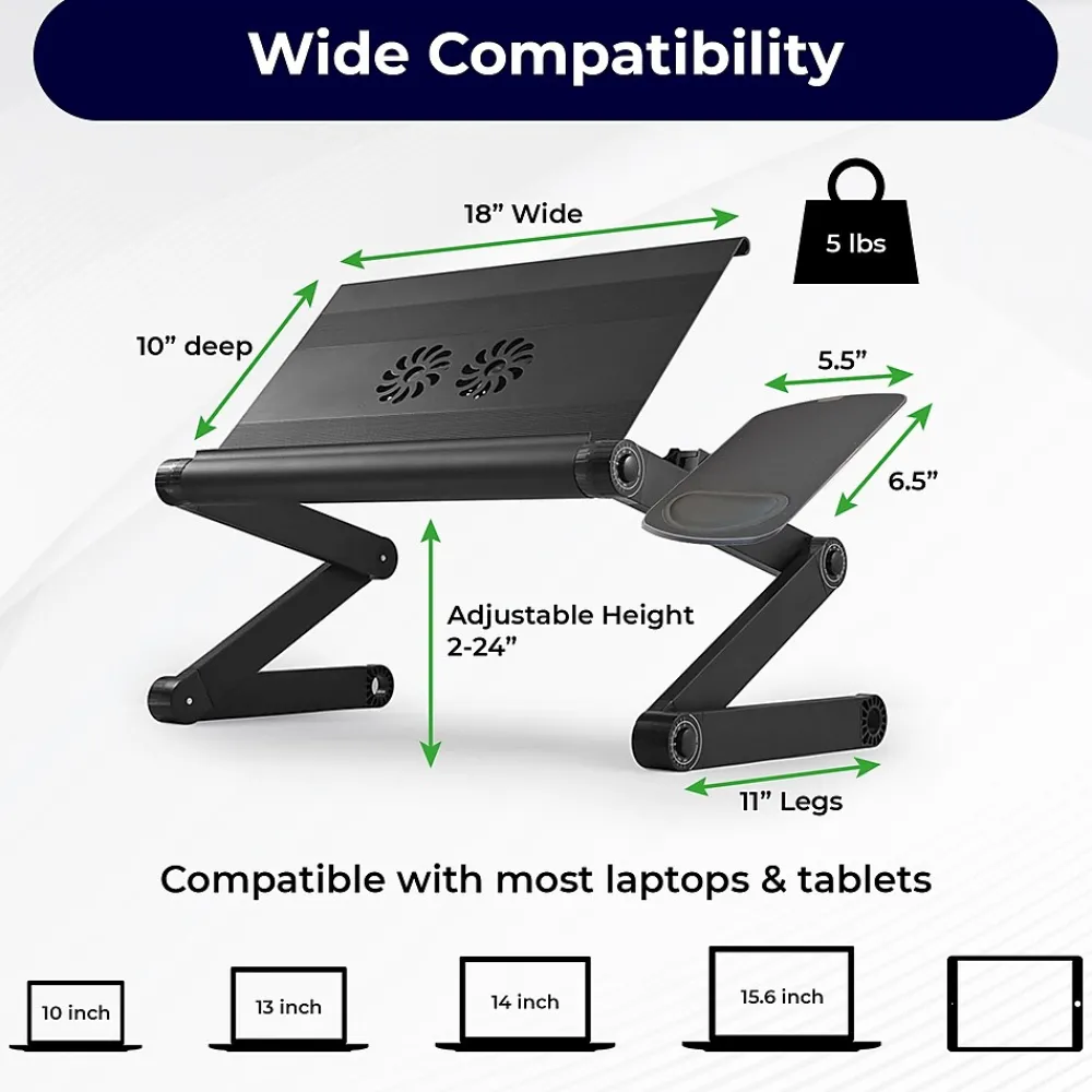 WorkEZ Cool Laptop Riser, Black (WECB)<Uncaged Ergonomics