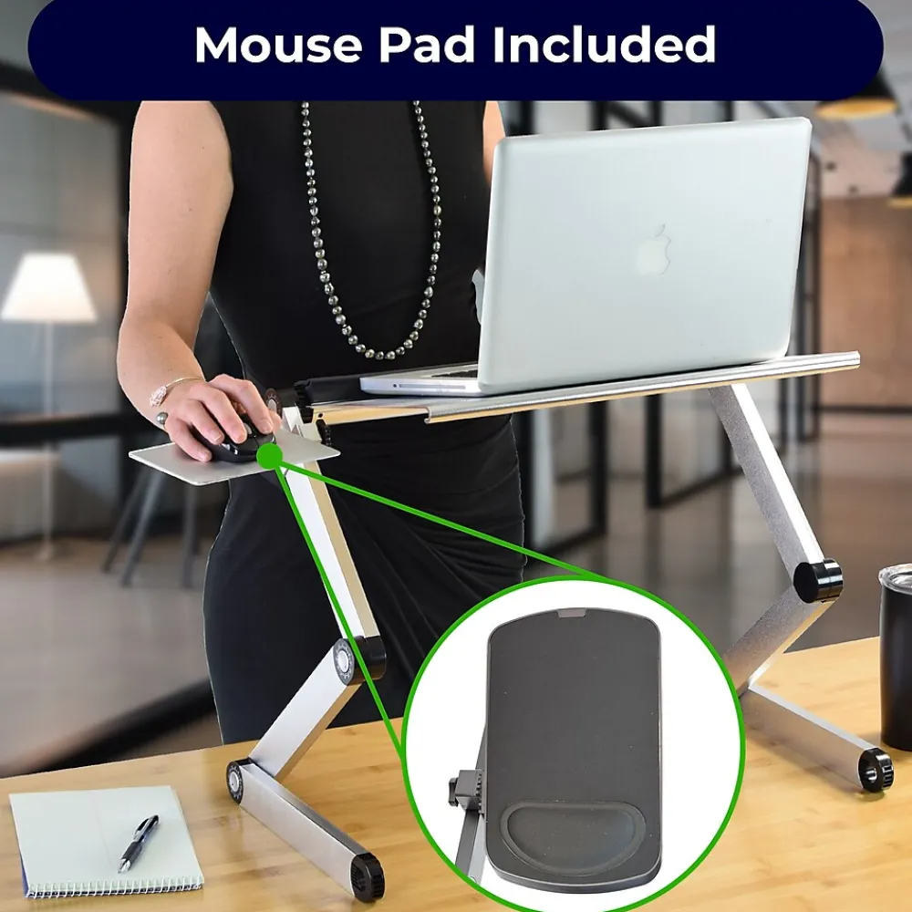WorkEZ Cool Laptop Riser, 18 x 11”, Silver (WECs)<Uncaged Ergonomics Discount