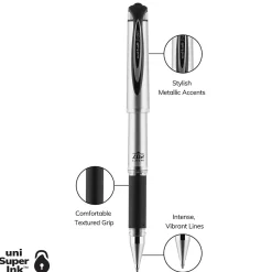 Pens|uni-ball 207 Impact Gel Pens, Bold Point, Black Ink, Dozen (65800)