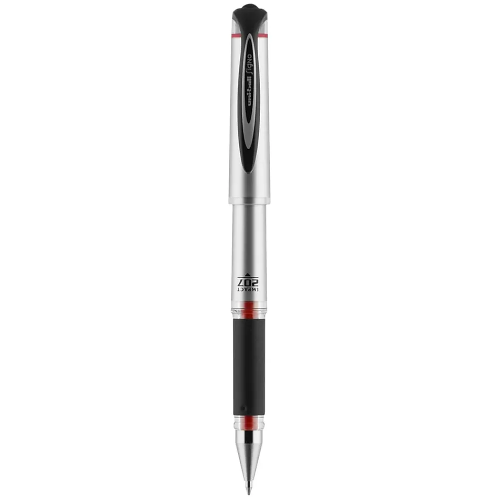 Pens|uni-ball 207 Impact Gel Pens, Bold Point, Red Ink, Dozen (65802)