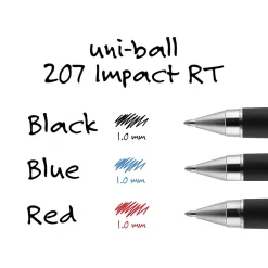 Pens|uni-ball 207 Impact RT Retractable Gel Pens, Bold Point, Blue Ink, Dozen (65871)