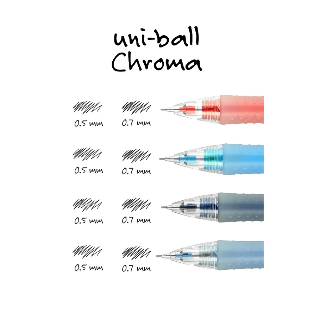 Pencils|uni-ball uniball CHROMA Mechanical Pencil, 0.7mm, #2 Medium Lead, Dozen (70134)