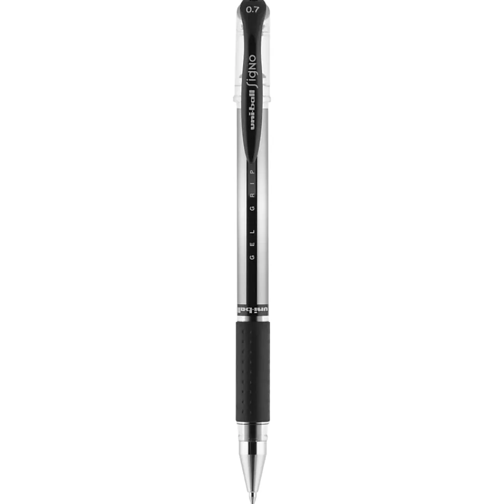 Pens|uni-ball uniball Gel Grip Gel Pens, Medium Point, 0.7mm, Black Ink (65450)