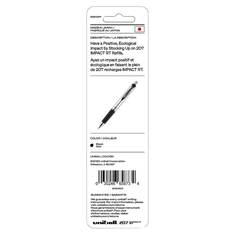 Pens|uni-ball Impact RT Gel-Ink Pen Refills, Bold Tip, Black Ink, 2/Pack (65873PP)