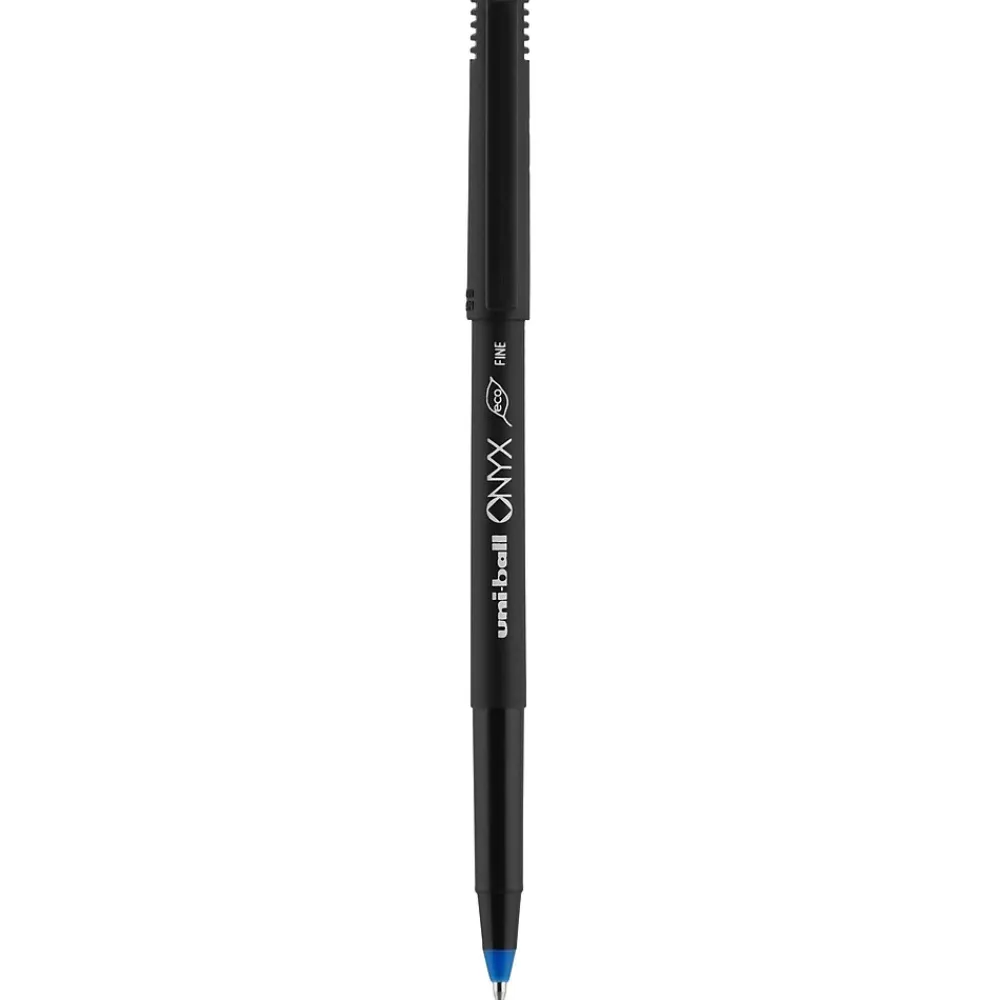 Pens|uni-ball uniball Onyx Rollerball Pens, Fine Point, 0.7mm, Blue Ink, Dozen (60145)