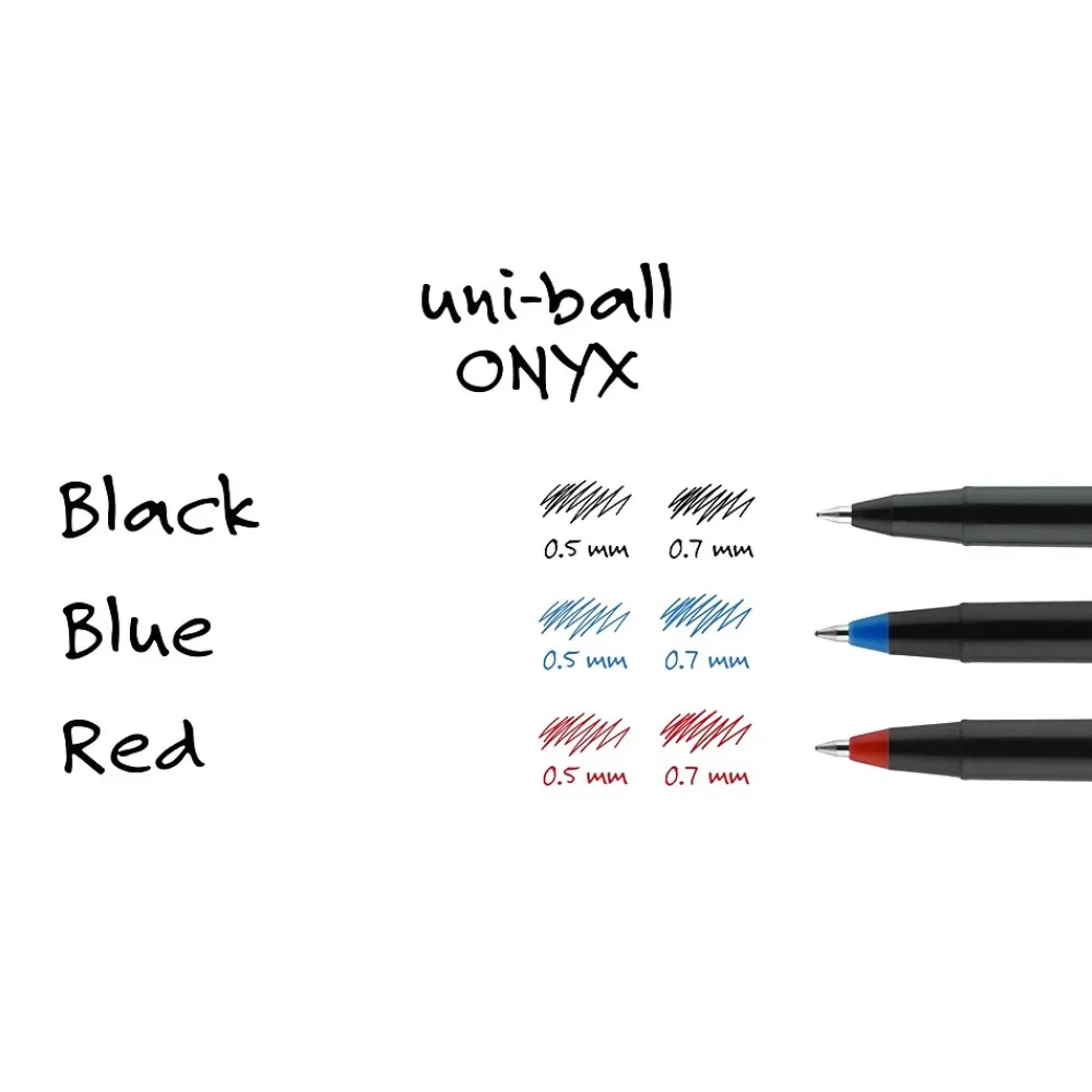 Pens|uni-ball uniball Onyx Rollerball Pens, Micro Point, 0.5mm, Black Ink, Dozen (60040)