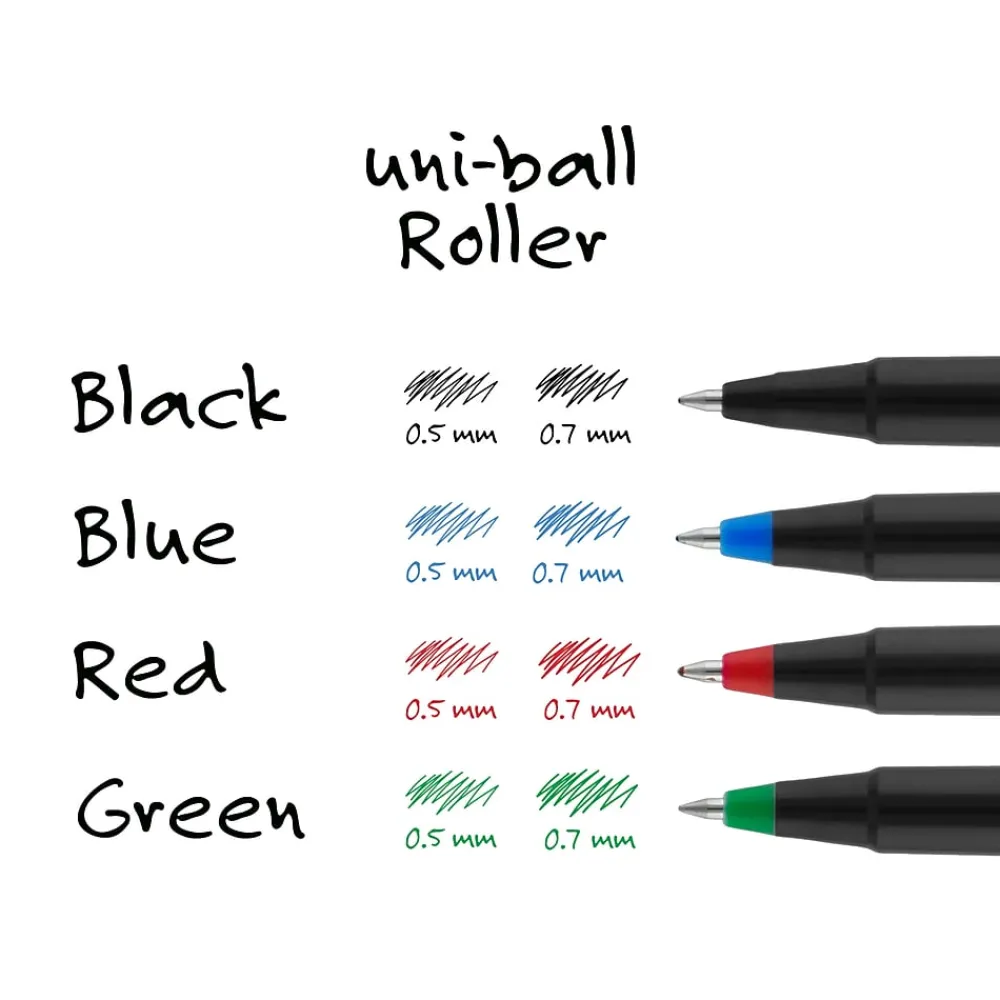 Pens|uni-ball uniball Roller Rollerball Pens, Micro Point, 0.5mm, Black Ink, 36/Pack (1921065)