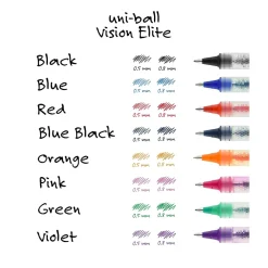 Pens|uni-ball uniball Vision Elite Rollerball Pens, Bold Point, 0.8mm, Purple Ink (69025)