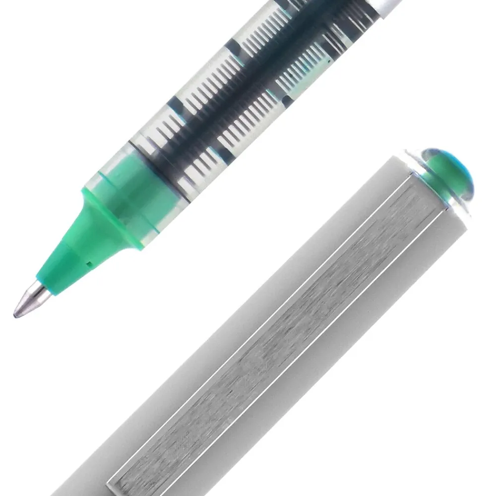 Pens|uni-ball Vision Roller Ball Pen, Fine Point, 0.7mm, Green Ink, 12/Pack (60386)
