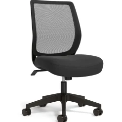 Office Chairs*Union & Scale â„¢ Essentialsâ„¢ Armless Ergonomic Fabric Swivel Task Chair, Black (UN59378)