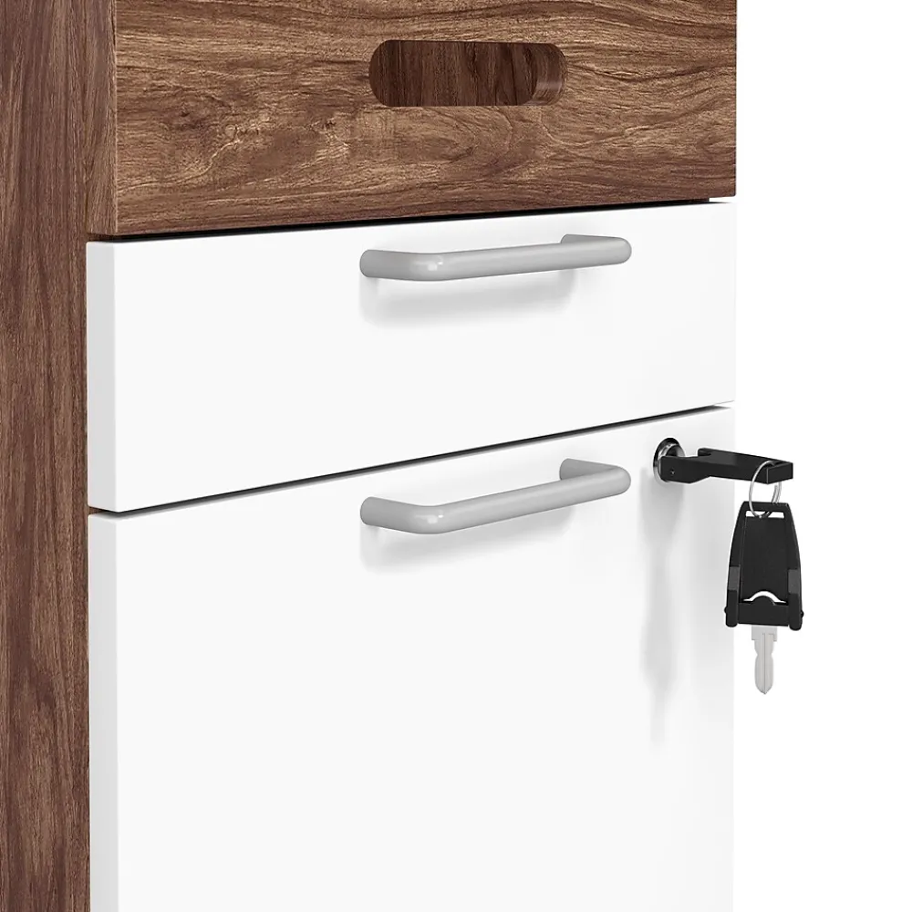 File Cabinets*Union & Scale ™ Essentials 2-Drawer Mobile Vertical File Cabinet, Letter/Legal, Lockable, 24.2"H x 15.5"W x 21"D, White/Espresso