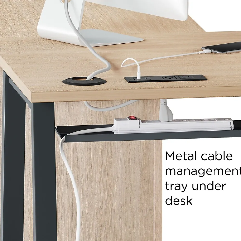 L-Desks*Union & Scale ™ Essentials 60"W L-Shaped Desk, Natural (UN60420)