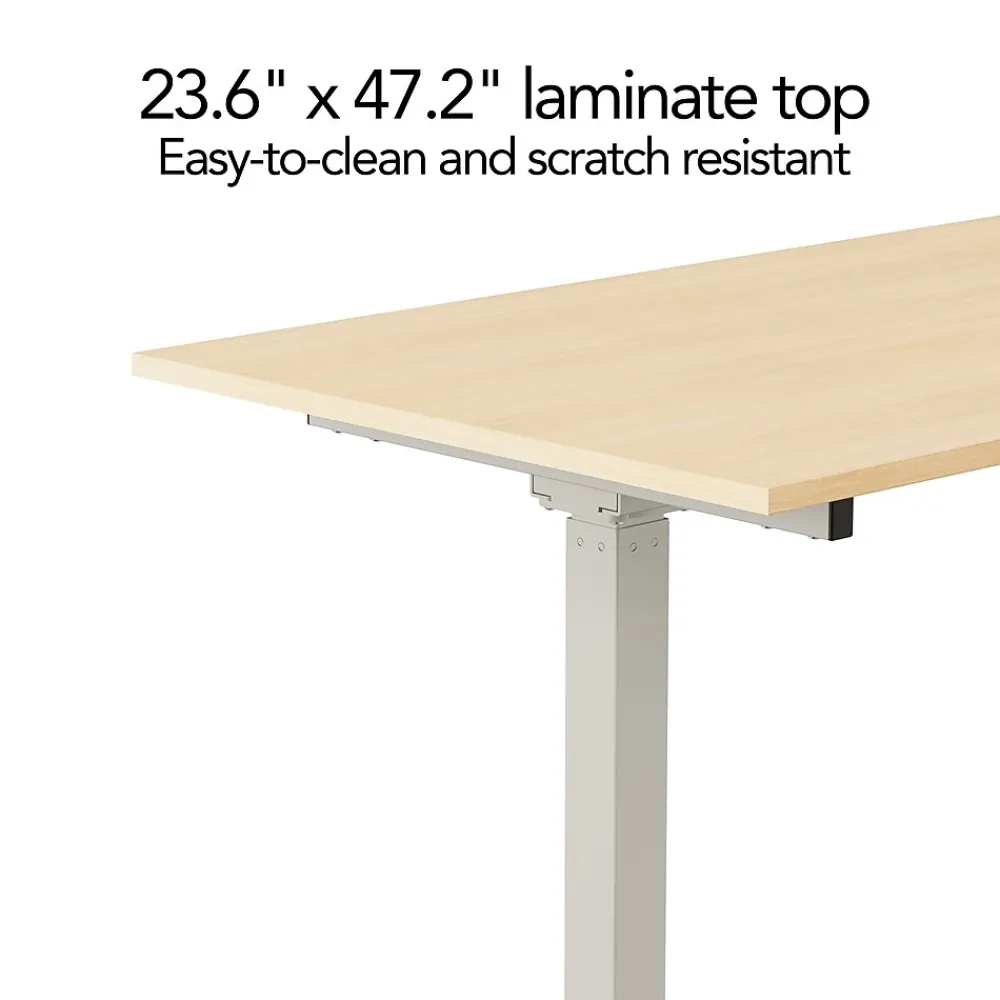 Standing Desks*Union & Scale ™ Essentials 48"W Electric Rectangular Adjustable Standing Desk, Natural (UN60415-CC)