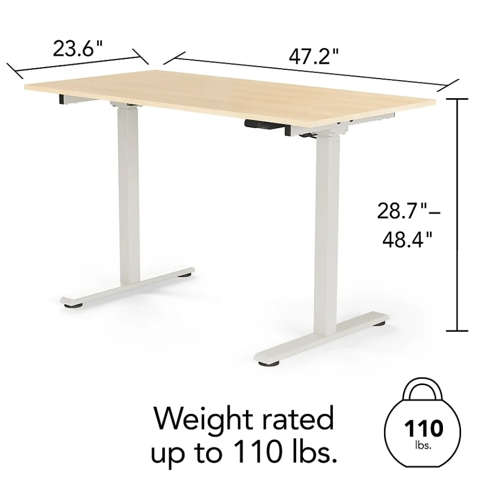 Standing Desks*Union & Scale ™ Essentials 48"W Electric Rectangular Adjustable Standing Desk, Natural (UN60415-CC)