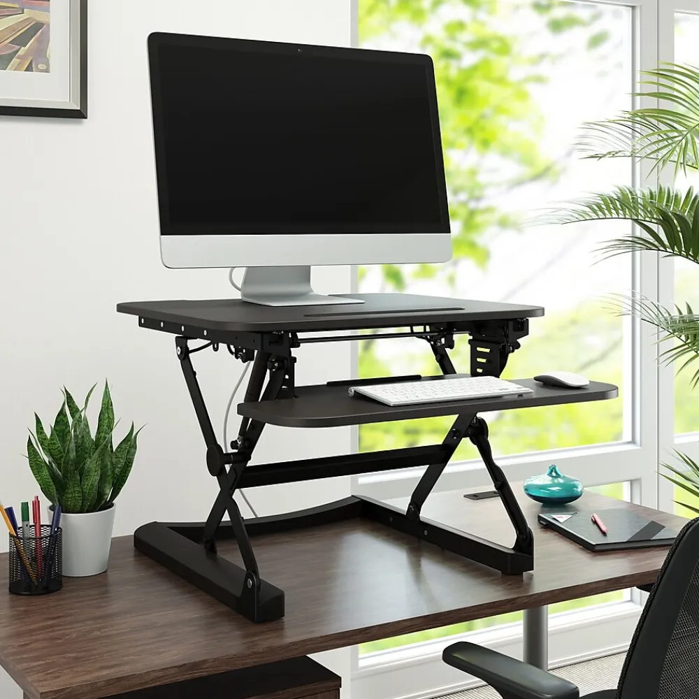 Standing Desks*Union & Scale ™ FlexFit™ 27" Manual Adjustable Desk Converter, Black (UN44901-CC)