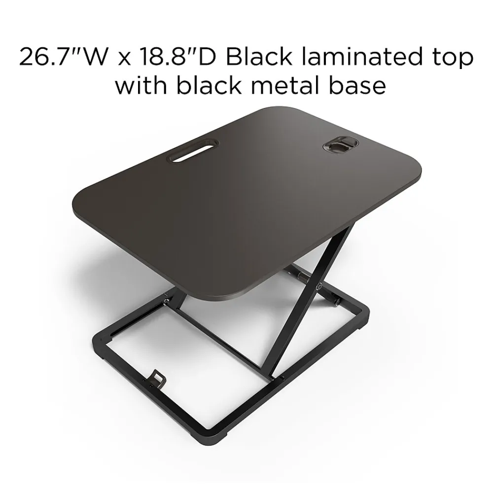 Standing Desks*Union & Scale ™ FlexFit™ 27"W Manual Rectangular Adjustable Desk Converter, Black (UN45516-CC)