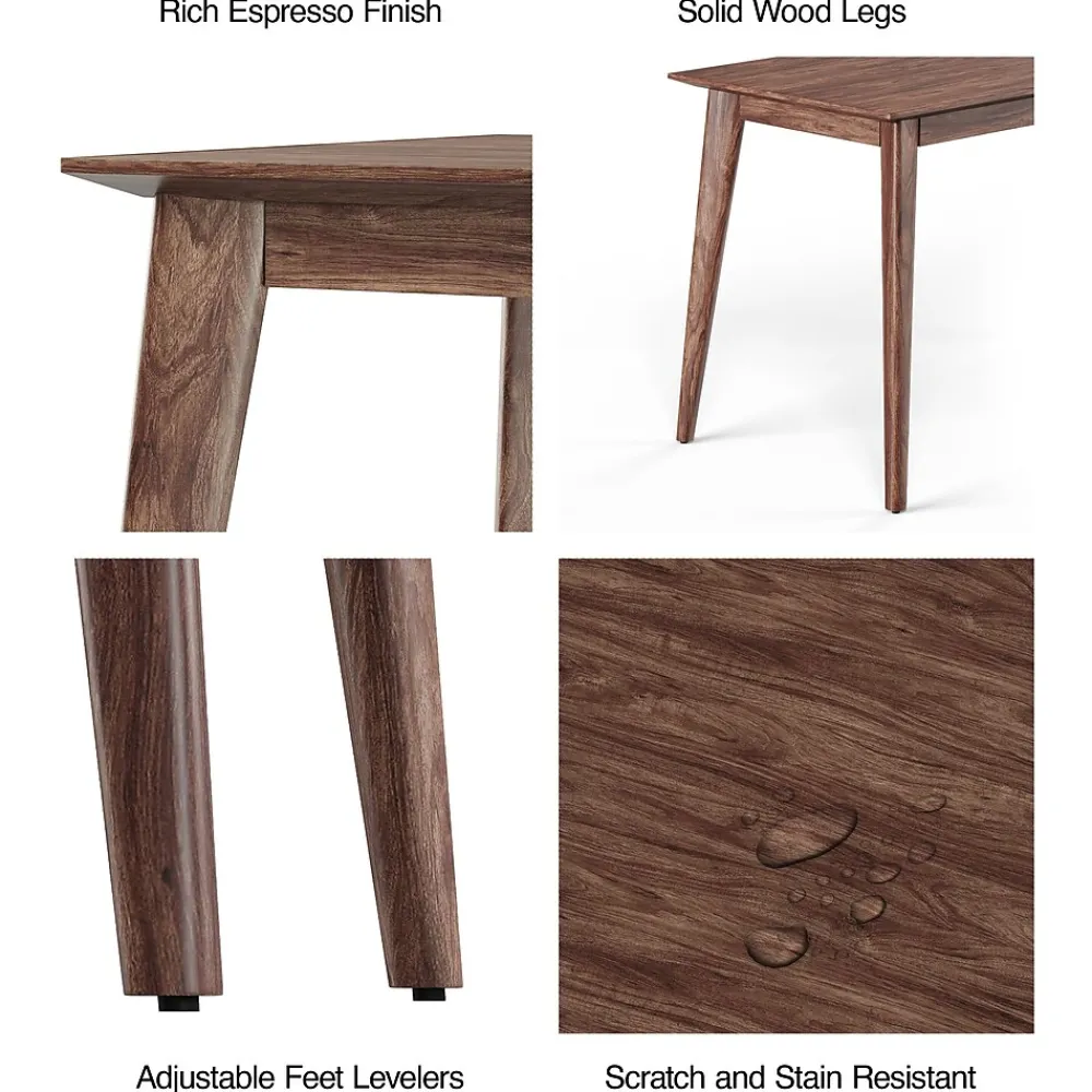 Corner Desks*Union & Scale ™ MidMod 60"W Computer and Writing Storage Desk, Espresso (UN56950)