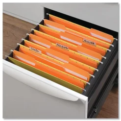File Folders|Universal Colored File Folders, 1/3 Cut One-Ply Tab, Letter, Orange, 100/Box