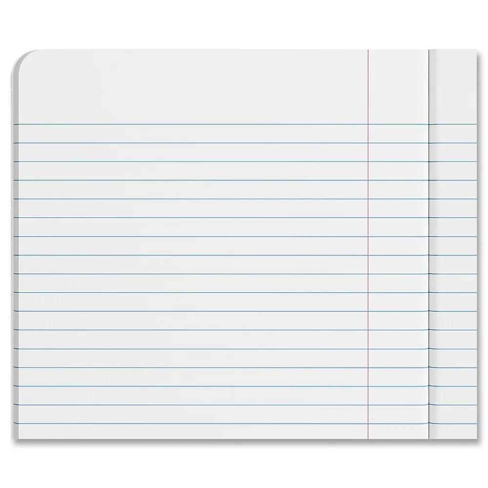 Composition Notebooks|Universal Composition Book, Wide Rule, 7 1/2 X 9 3/4, White, 100 Sheets, 6/pack