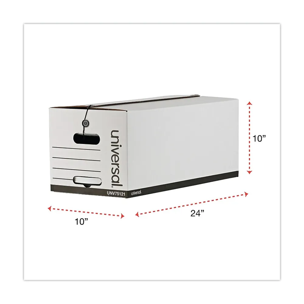 File Storage|Universal Corrugated Boxes, Letter Size, White, 12/Carton (UNV75121)