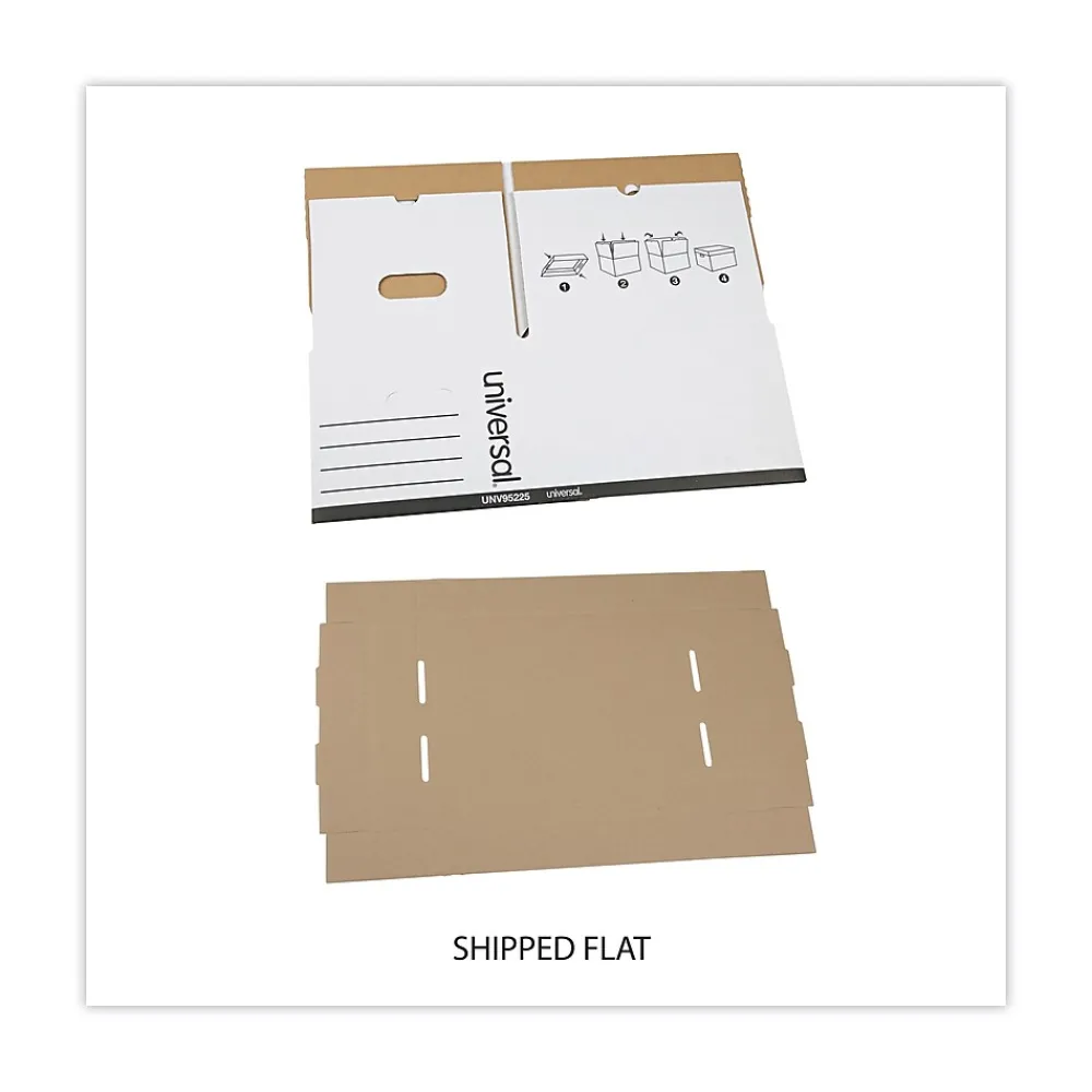 File Storage|Universal Extra-Strength Storage Box, Letter/Legal Size, White, Stacking Strength 1,500 lbs., 12/Ct