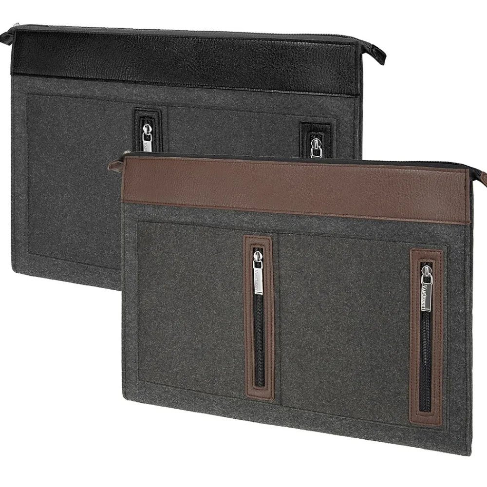 2 Pack Slim Light weight Sleeve Case for 10 - 12 Inch Tablet and Laptop, Black and Brown (PT_000001154)<Vangoddy New
