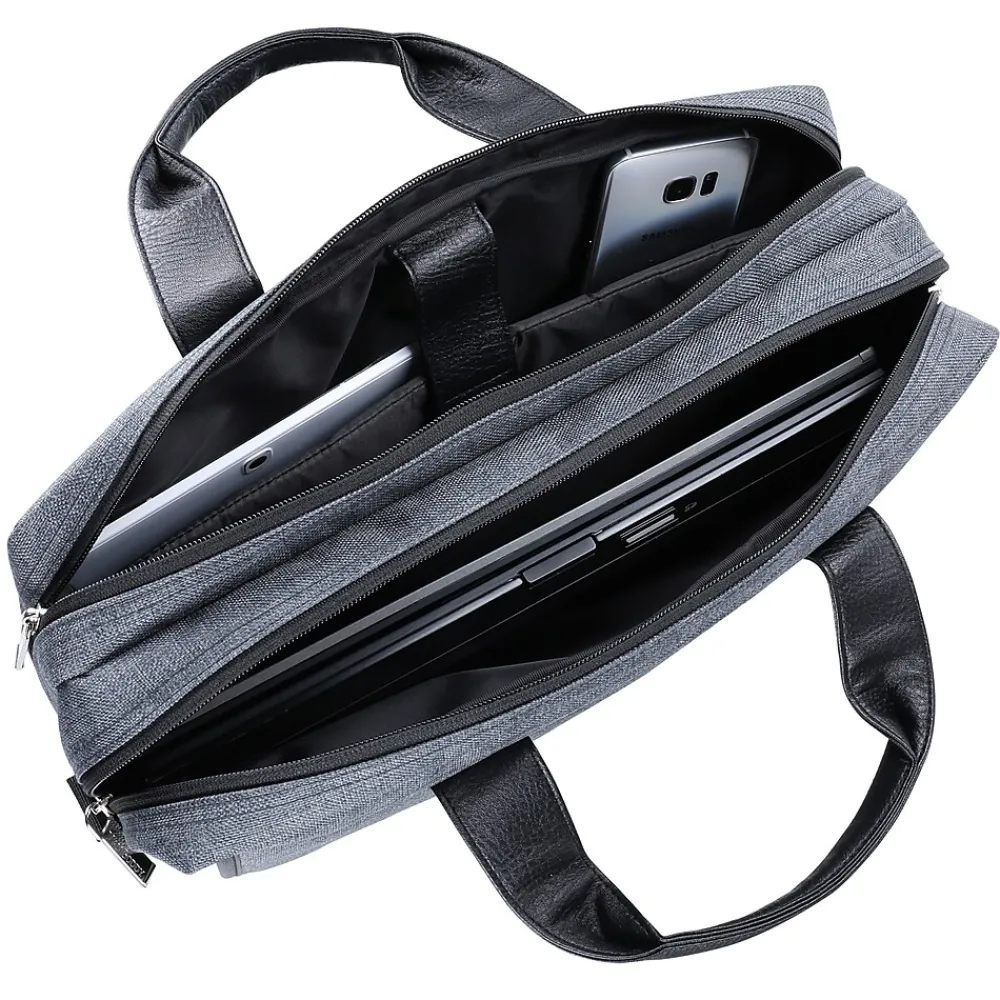 Chrono Grey Laptop Messenger Bag Fit 14 to 15.6 Inch Laptop (MSBLEA133)<Vangoddy