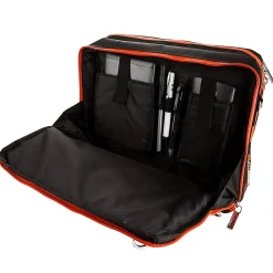 Laptop Messenger, Black/Orange Nylon (PT_NBKLEA274_17)<Vangoddy Clearance