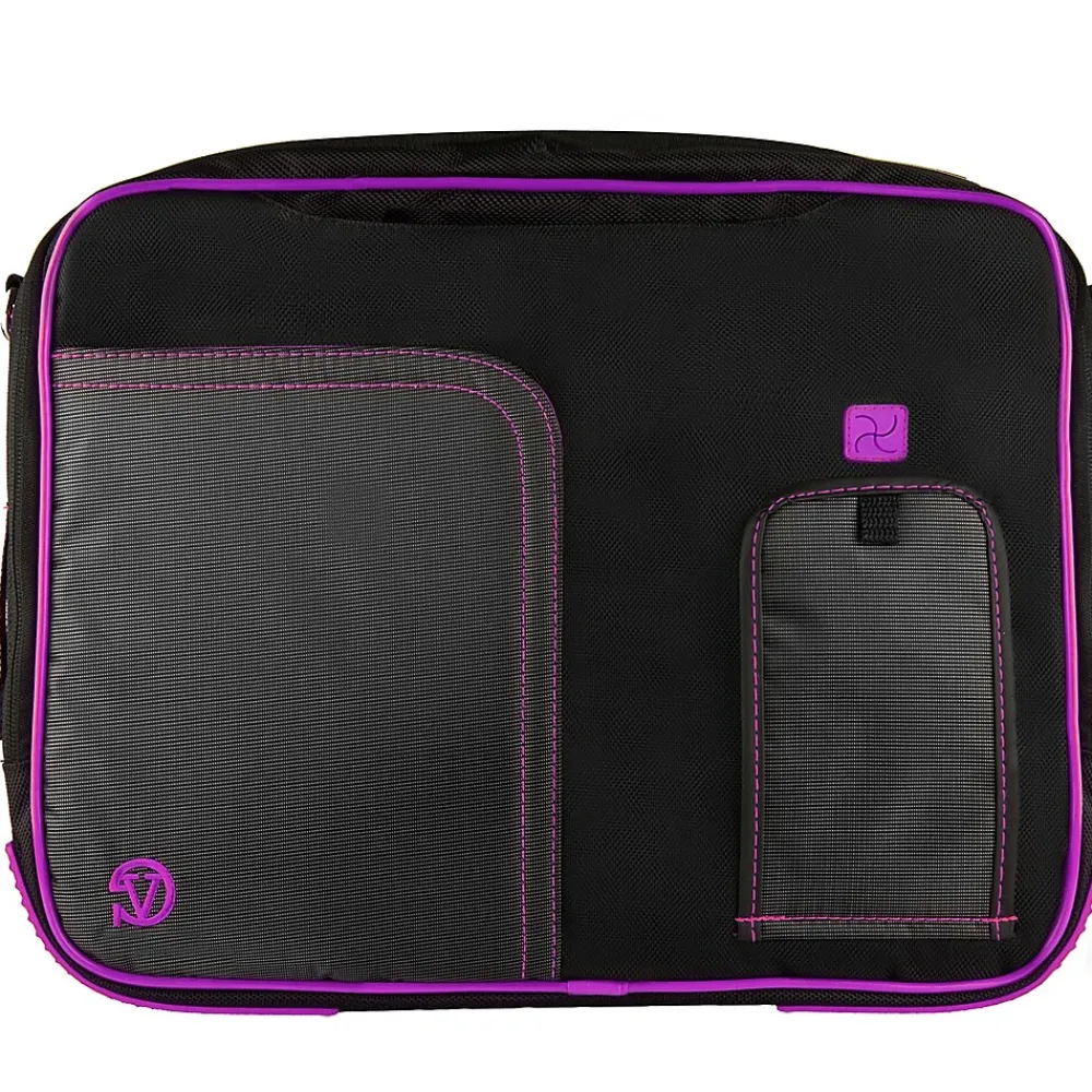 SumacLife 14" Business Messenger Briefcase Laptop Case, Black Purple (PT_NBKLEA737_W1)<Vangoddy Hot