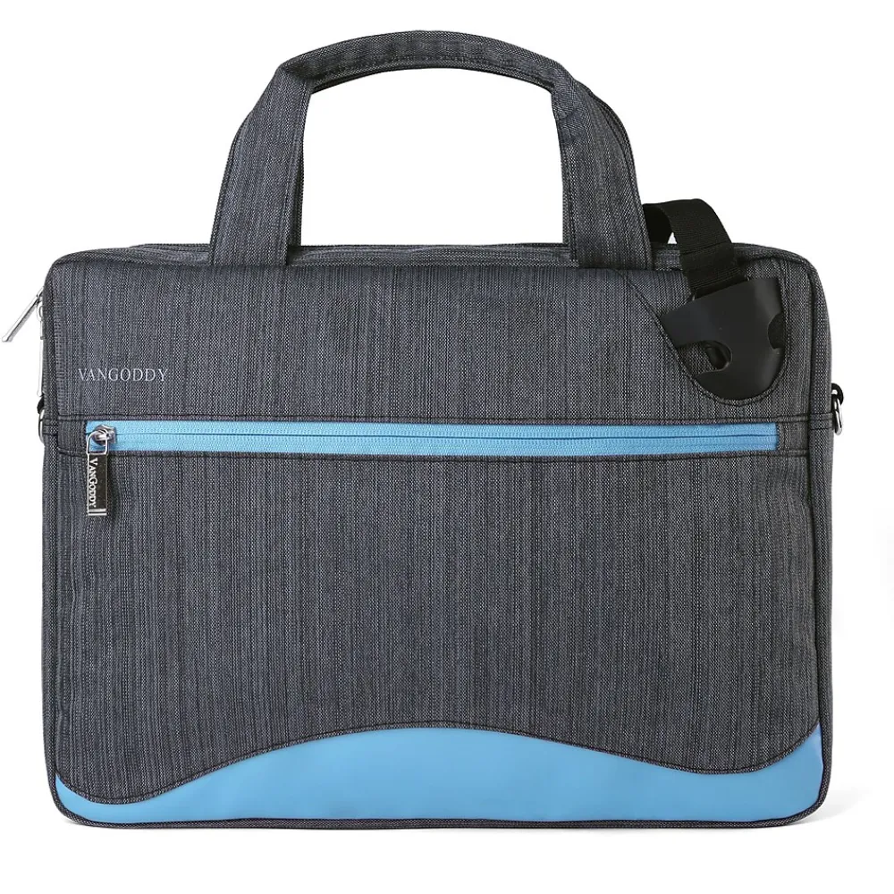 Wave 13" Laptop Messenger Bag, Sky Blue Nylon (NBKLEA605)<Vangoddy New