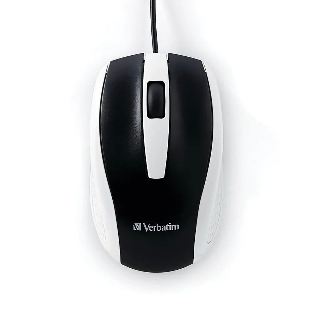 Clearance Verbatim Corded Notebook Optical 99740 Wireless Laser Mouse, White