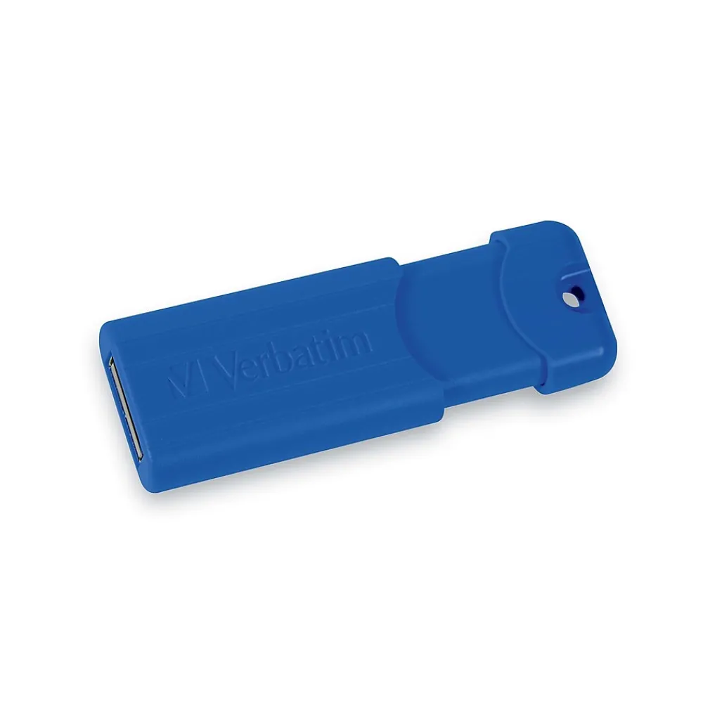 Outlet Verbatim PinStripe 128GB USB 3.2 Type-A Flash Drive, Red/Green/Blue, 3/Pack (70390)