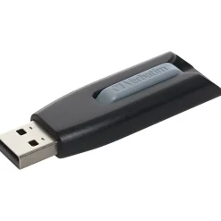 Verbatim Superspeed 16GB USB 3.0 Type A Flash Drive, Black and Gray (49172)