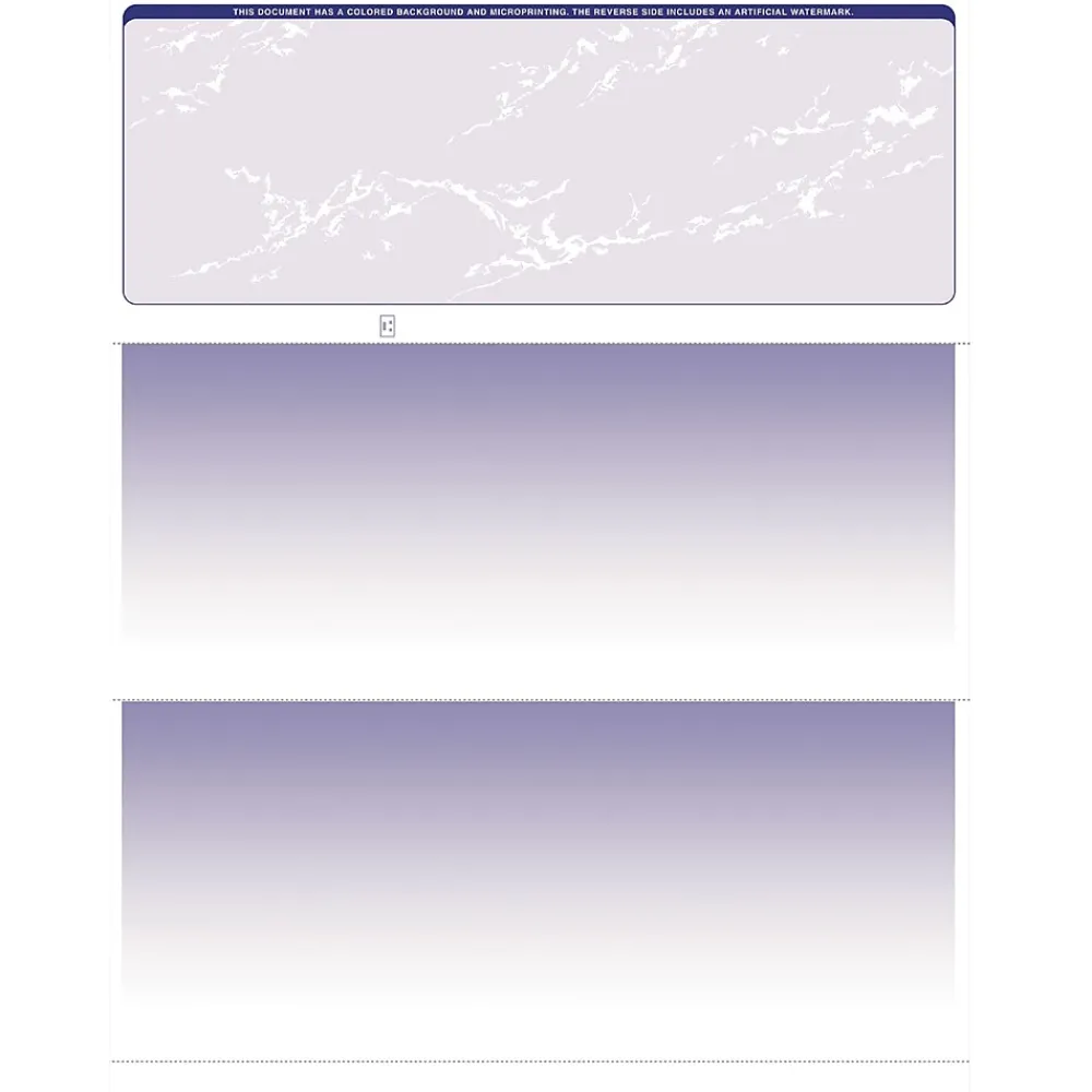Security & Carbon*VersaCheck 8.5" x 11" Business Custom Checks, Blue, 250 Sheets/Pack (GLO921800F006)