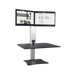 Standing Desks*Victor Technology 28" W High Riseâ„¢ Electric Dual Monitor Standing Desk, Laminate Wood (DC450)