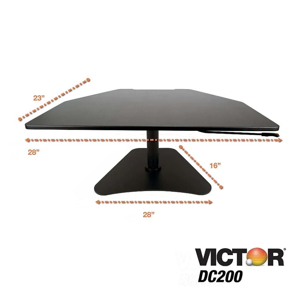 New Victor Technology High Rise Adjustable Standing Desk Converter, 28" W, Laminate Wood (DC200)