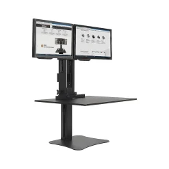 Discount Victor Technology High Riseâ„¢ Manual Dual Monitor Standing Desk, 28" W, Laminate Wood (DC350)