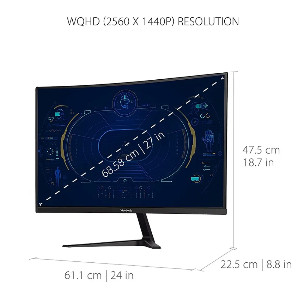 Clearance ViewSonic 27" Curved 165 Hz LCD Gaming Monitor, Black (VX2718-2KPC-MHD)