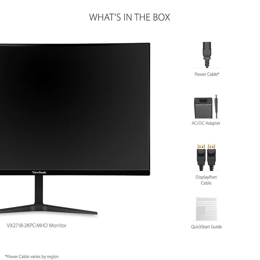 Clearance ViewSonic 27" Curved 165 Hz LCD Gaming Monitor, Black (VX2718-2KPC-MHD)