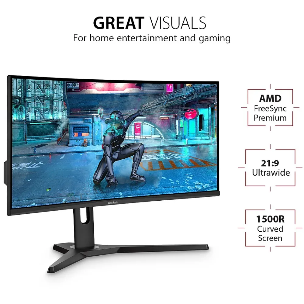 Clearance ViewSonic 34" Curved 144 Hz LCD Gaming Monitor, Black (VX3418-2KPC)