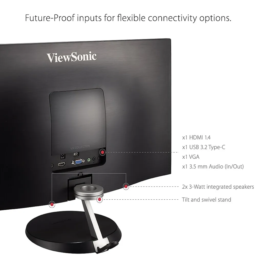 Best ViewSonic 24" 75 Hz LCD Monitor, Black (VX2485-MHU)